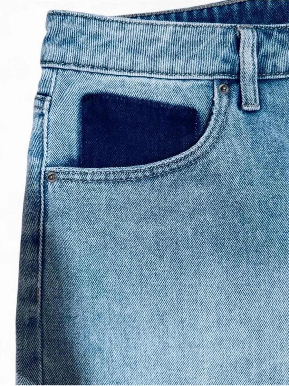 Time and Tru Washed Blue Distressed Denim Cutoff Shorts